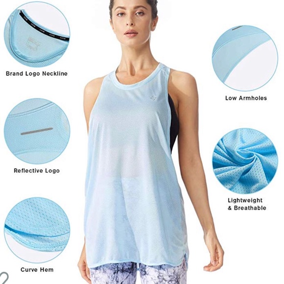 NWOT Set Of 3 Athletic Mesh spots tank top - Picture 4 of 8